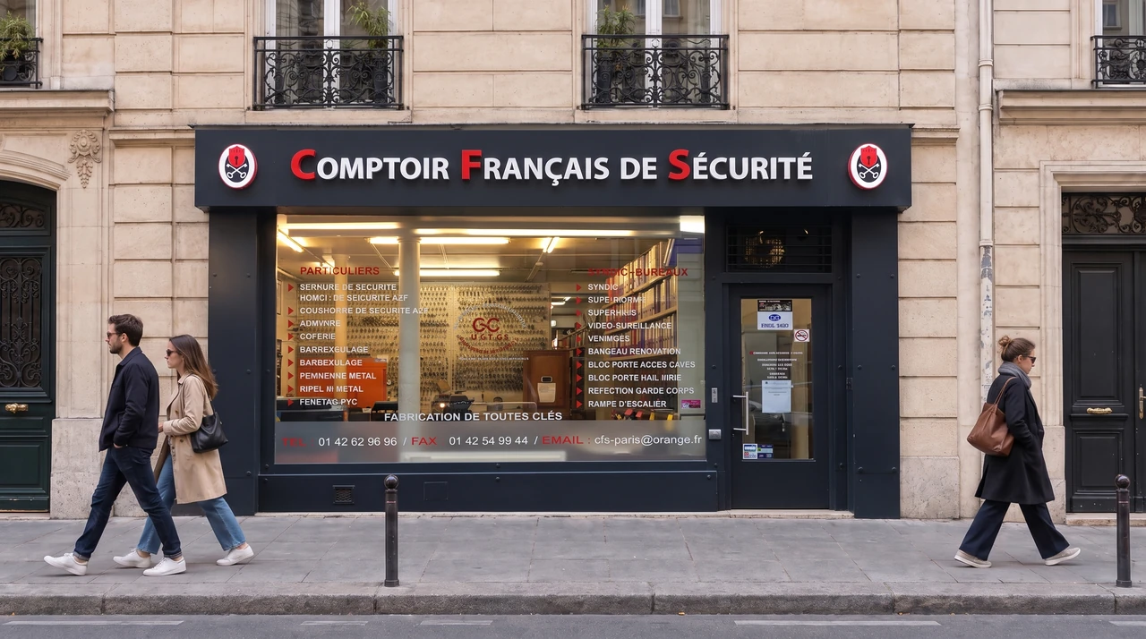 Illustration de la boutique CFS, serrurerie rue Lamarck à Montmartre, Paris 18